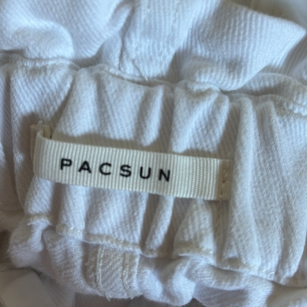 PacSun white denim shorts - paperbag mom fit - Picture 6 of 9